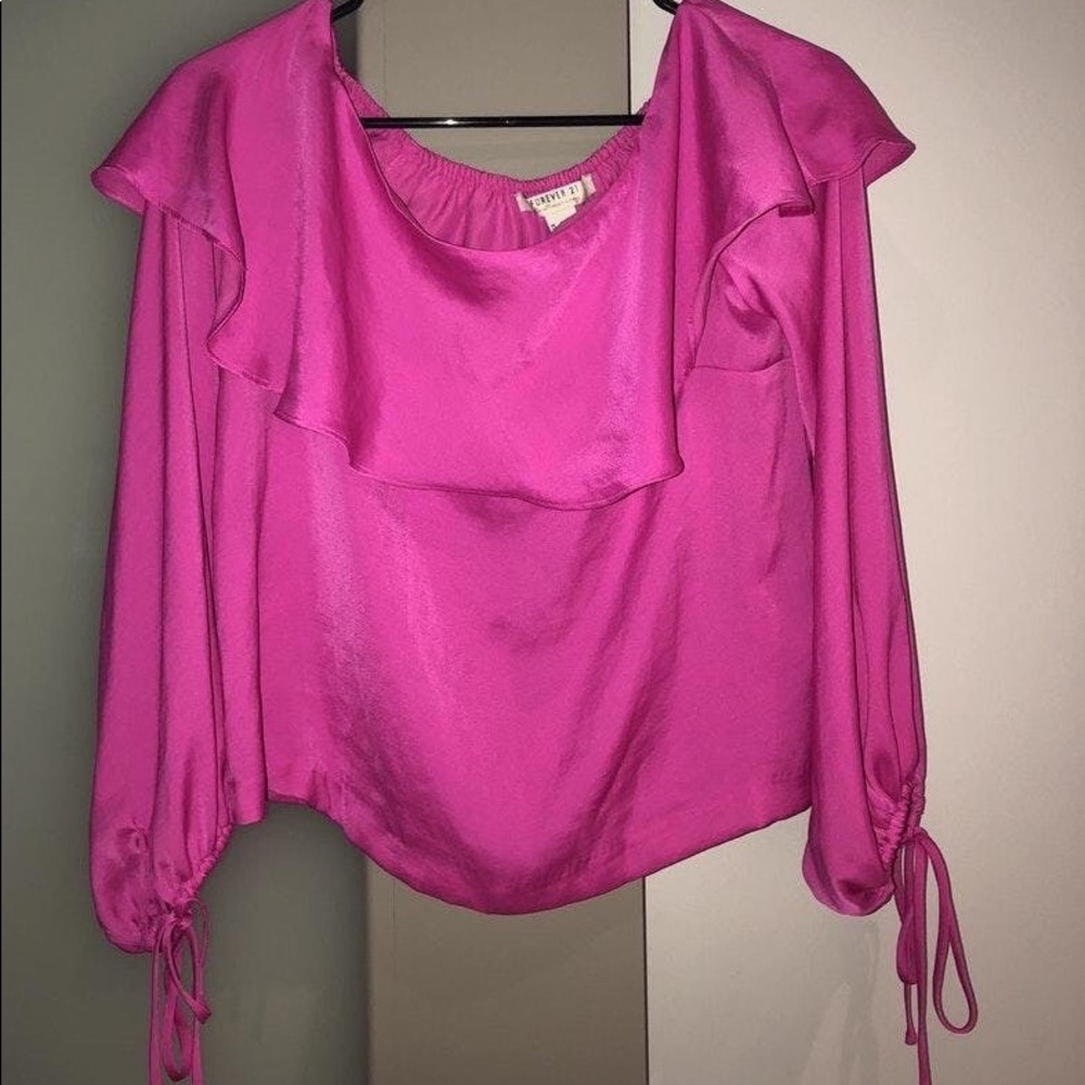 Forever 21 Fuchsia Off The Shoulder Top